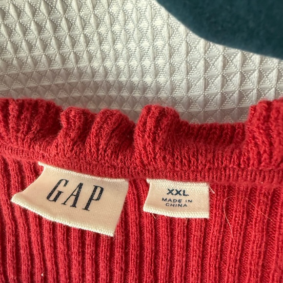 GAP Red Ribbed Knit Top - Picture 2 of 5
